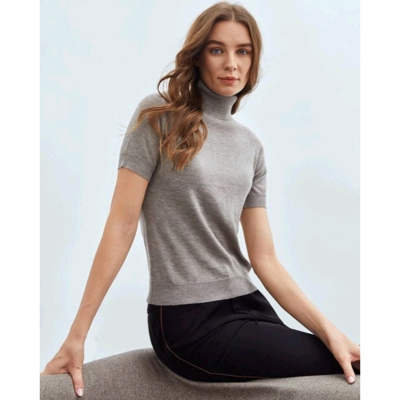 Turtleneck Reglan Sleeves Knit Eco Recycled Top - Picture 8 of 10